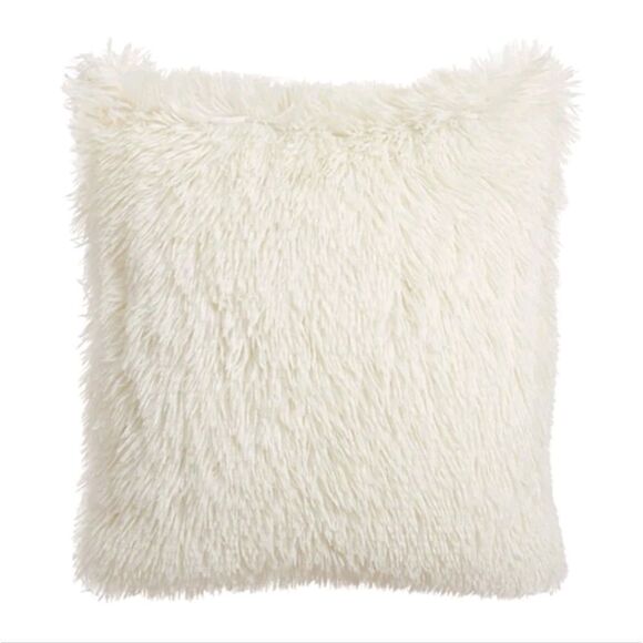Cream Fuzzy Pillow Cover - Picture 1 of 2